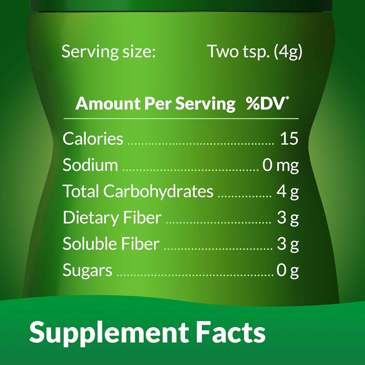 38 servings 5.4 oz Prebiotic Dietary Fiber Supplement Powder S790