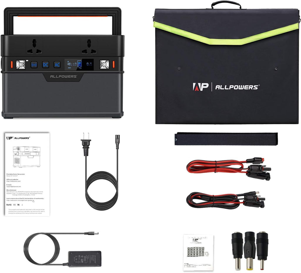 Portable Power Station 300W with 100W Foldable Solar Panel L1202