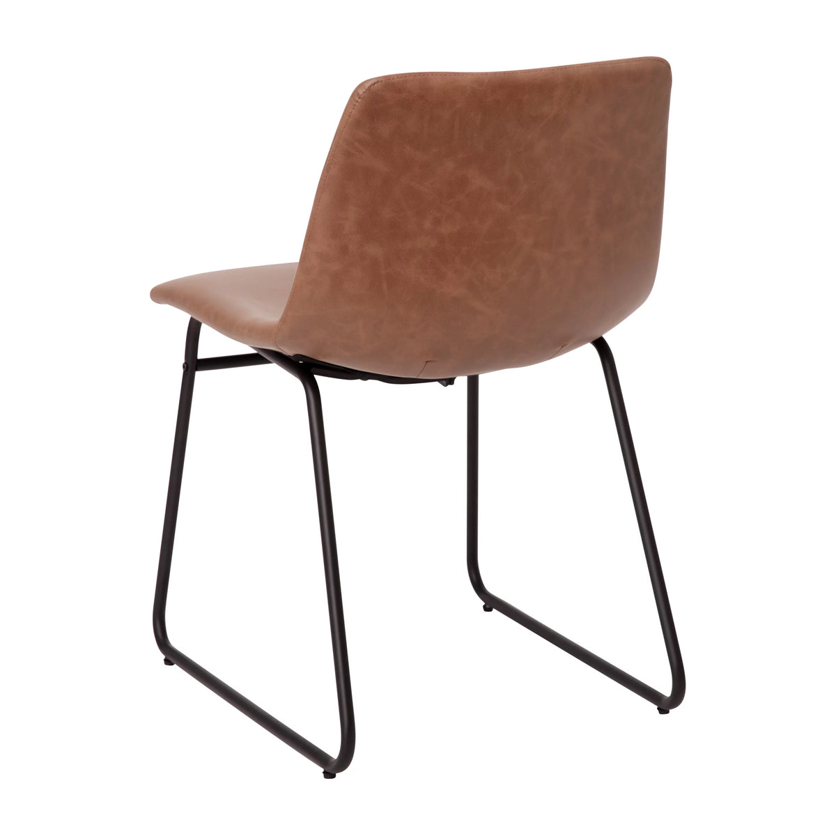 Light Brown Faux Leather Dining Chair Set of 2 P4424