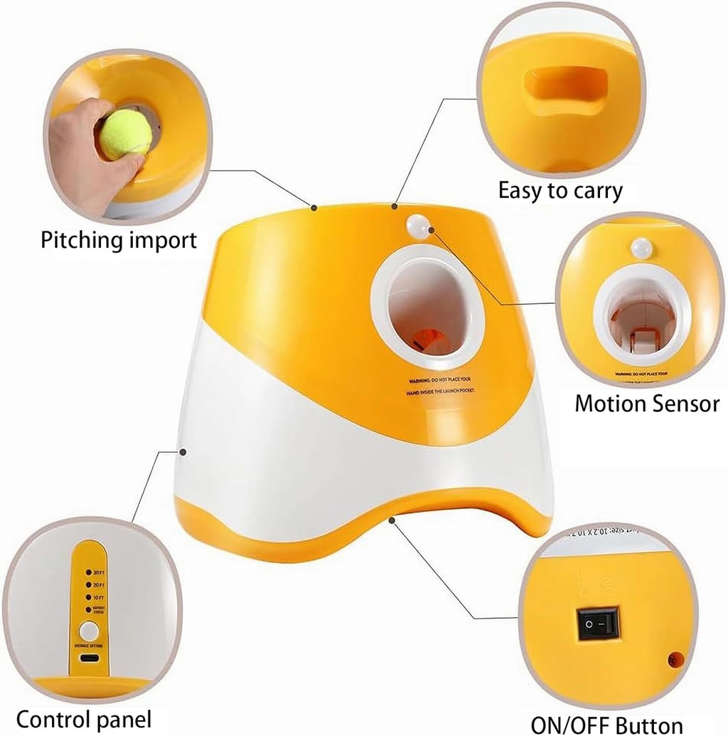 Rechargeable Automatic Dog Ball Launcher with 12 Tennis Balls H363