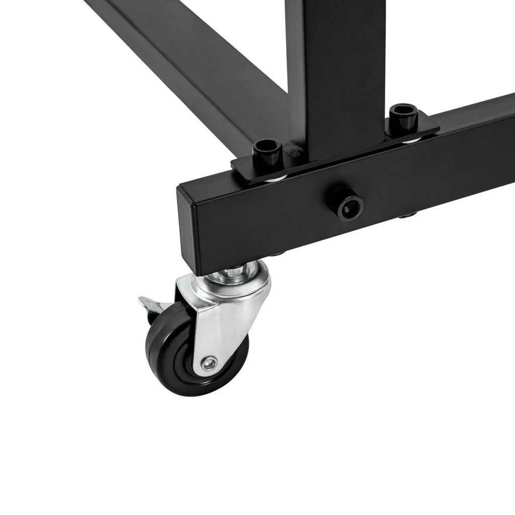 9U Rolling Rack Mount Mixer Case Stand Studio Equipment Cart Black G832387