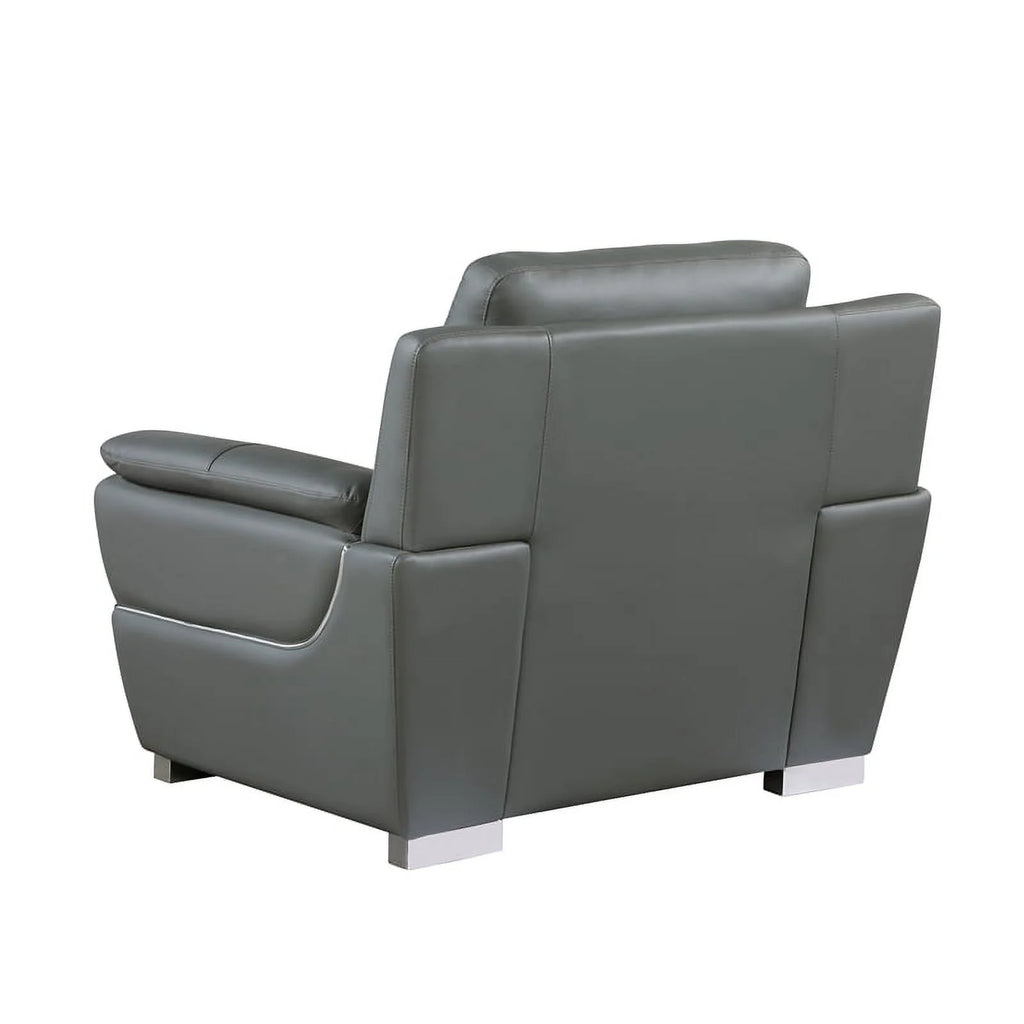 Gray Leather Upholstered Chair B2765