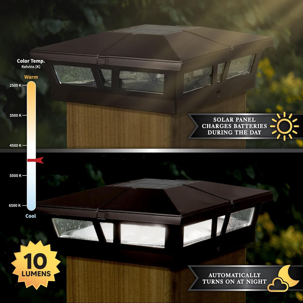 6x6 Brown Aluminum Solar Post Cap V32584