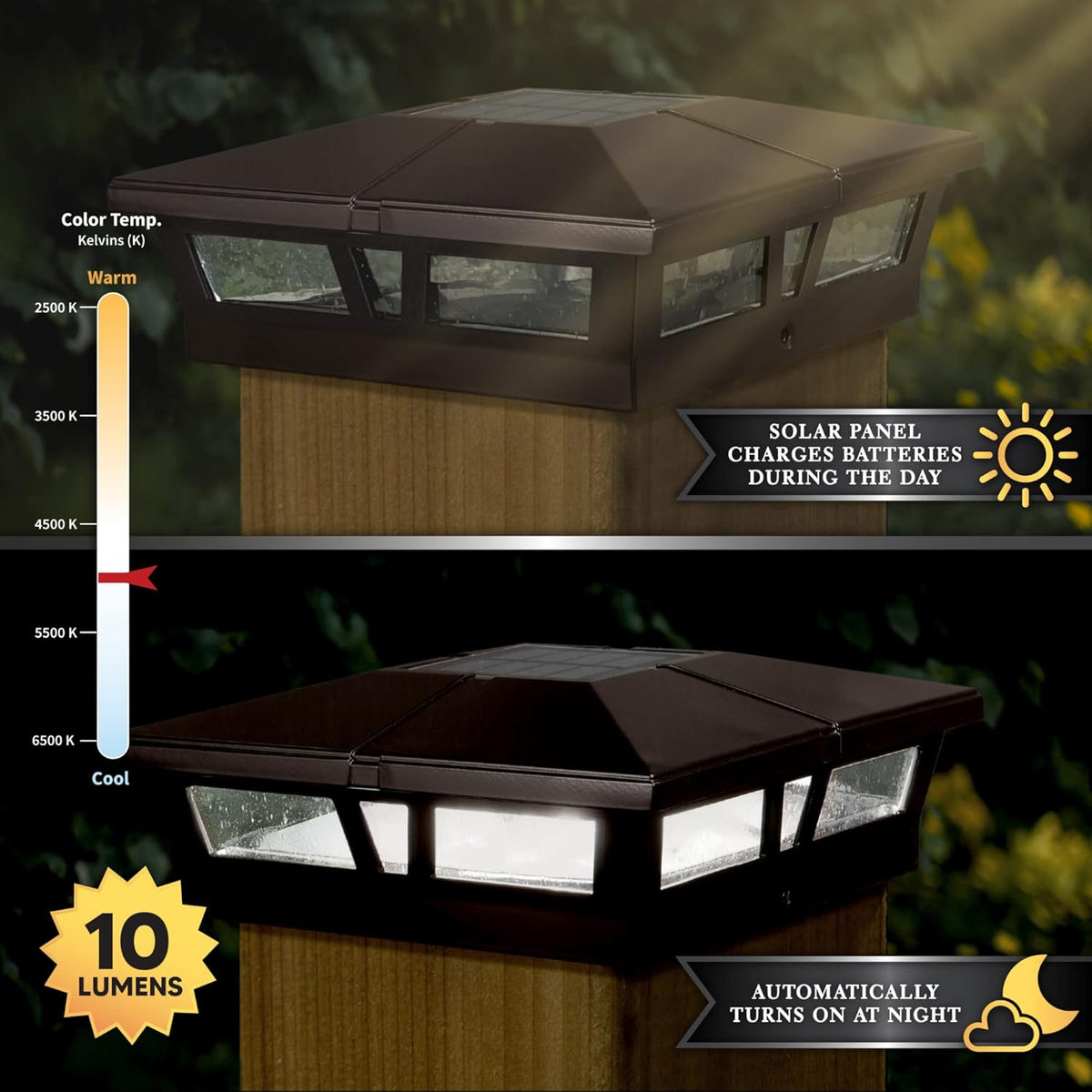 6x6 Brown Aluminum Solar Post Cap V32584