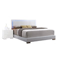 White PU Eastern King Bed with LED S5329