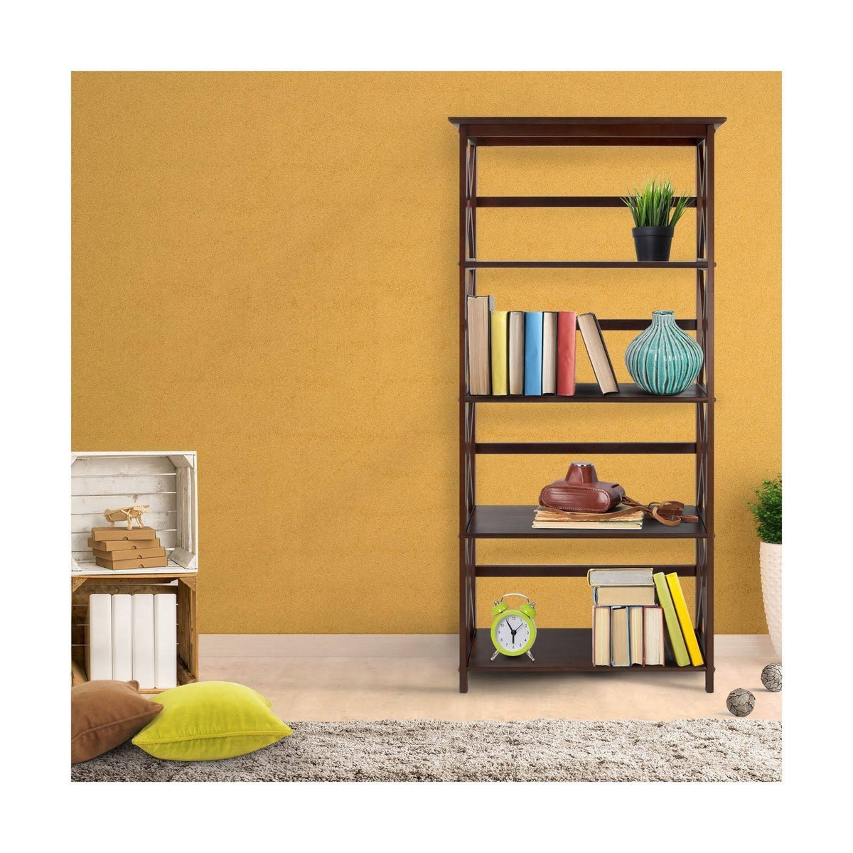 5-Tier Bookcase Espresso D23637
