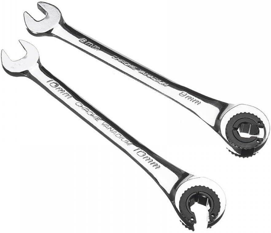 Flexible Head Ratchet Wrench 8-14mm Steel Pack of 2 G3502
