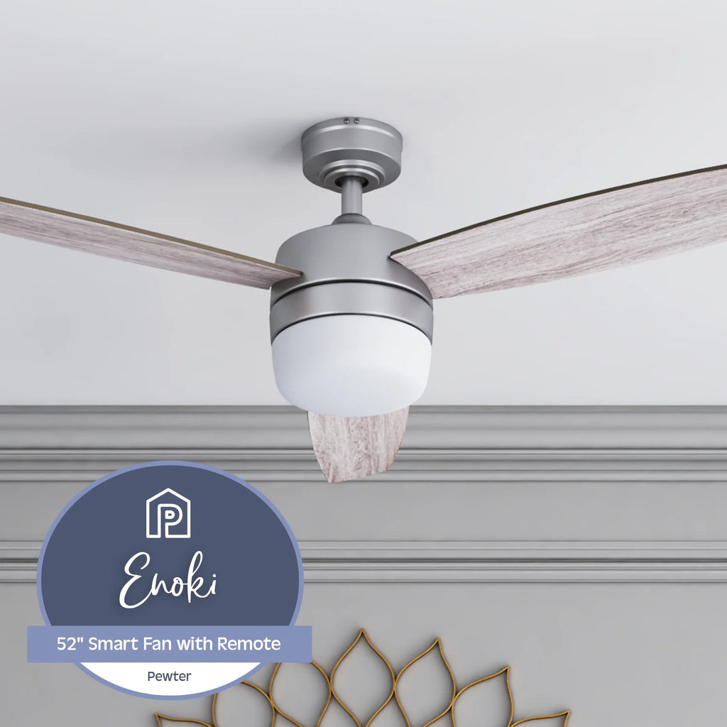 52" Pewter Indoor Ceiling Fan with Light A61779