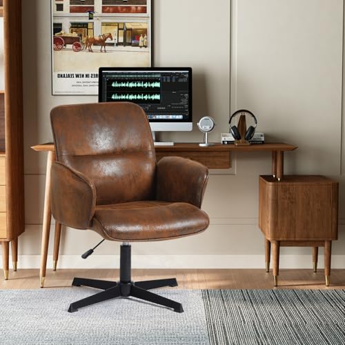 Beige Linen Fabric Upholstered Ergonomic Swivel Desk Chair T557