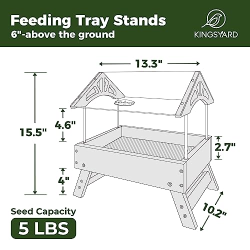 Brown Recycled Plastic Platform Bird Feeder, 5 LBS Large Capacity F338543