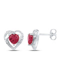 10kt White Gold Heart Earrings I495030