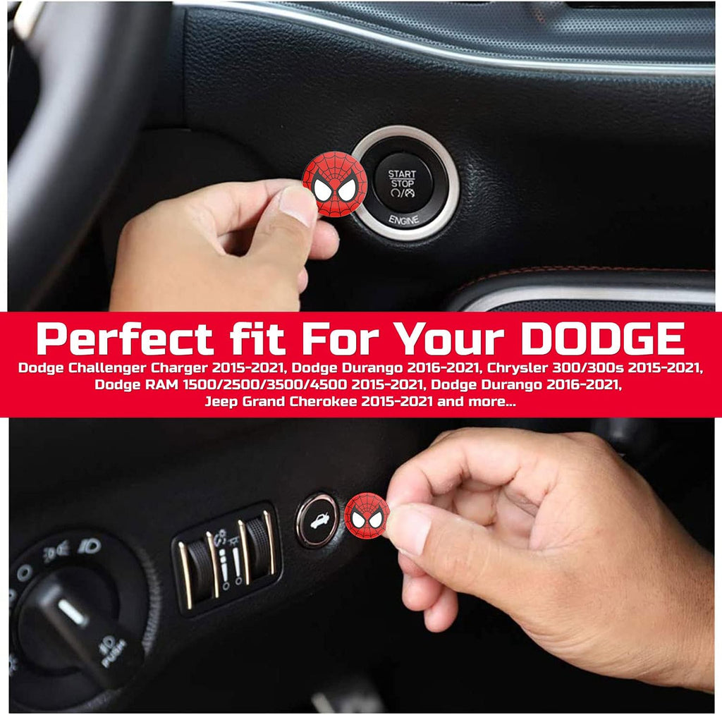 Engine Start Stop Button Overlay Ruby Red Sticker Emblem V4411