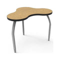 Oak Laminate Table with 3 Adjustable Silver Legs S4734
