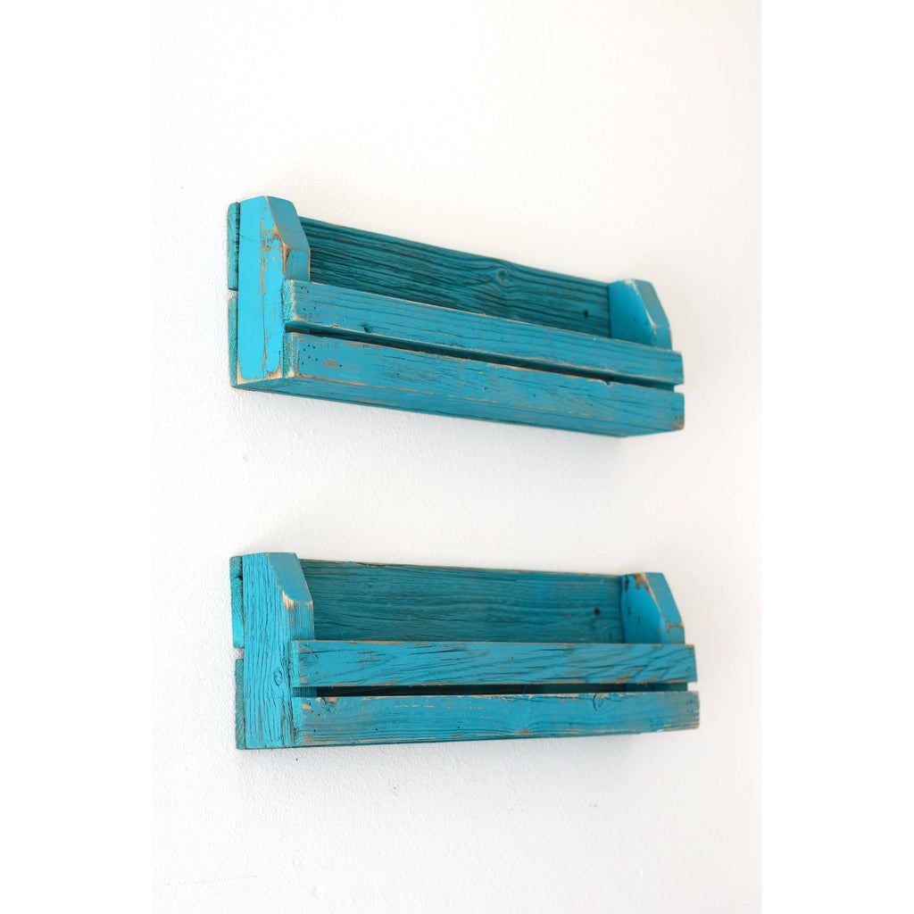 Black Slatted Shelves Set of 2 D251