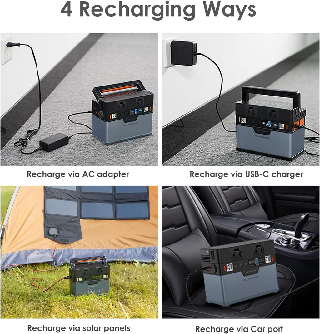 Portable Power Station 300W with 100W Foldable Solar Panel L1202