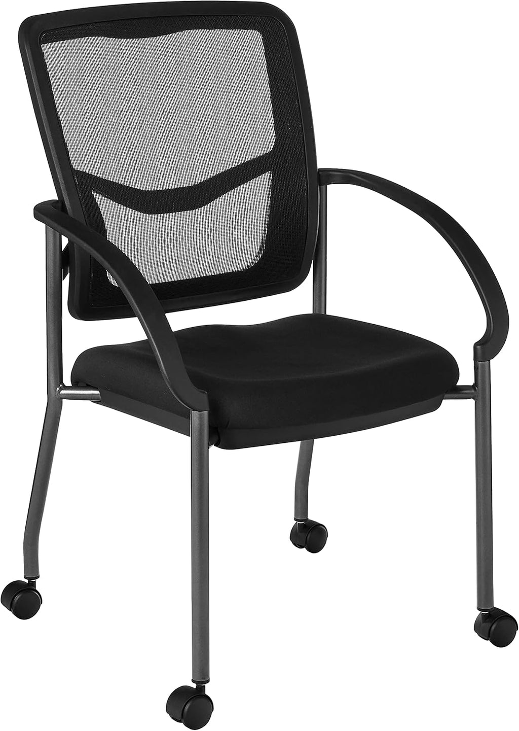Black Stacking Visitors Chair with Casters I376528