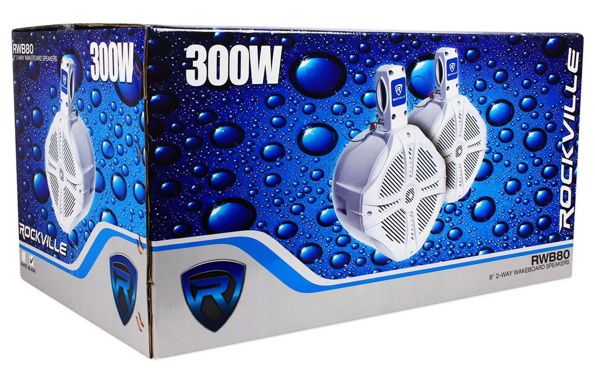 8 Black 2 Way Marine Wakeboard Tower Speakers L653