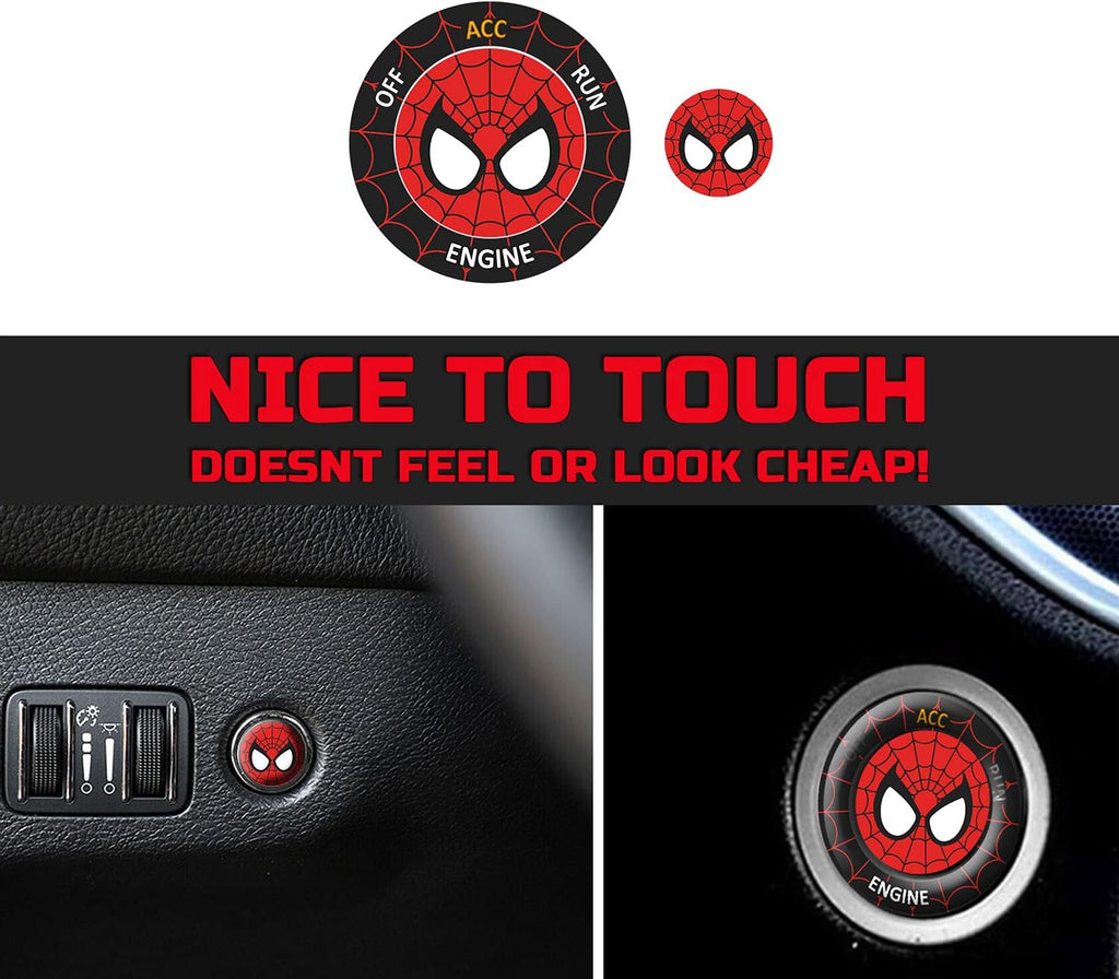 Engine Start Stop Button Overlay Ruby Red Sticker Emblem V4411