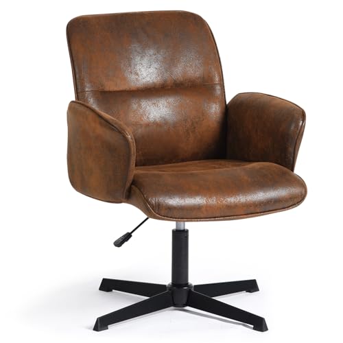Beige Linen Fabric Upholstered Ergonomic Swivel Desk Chair T557