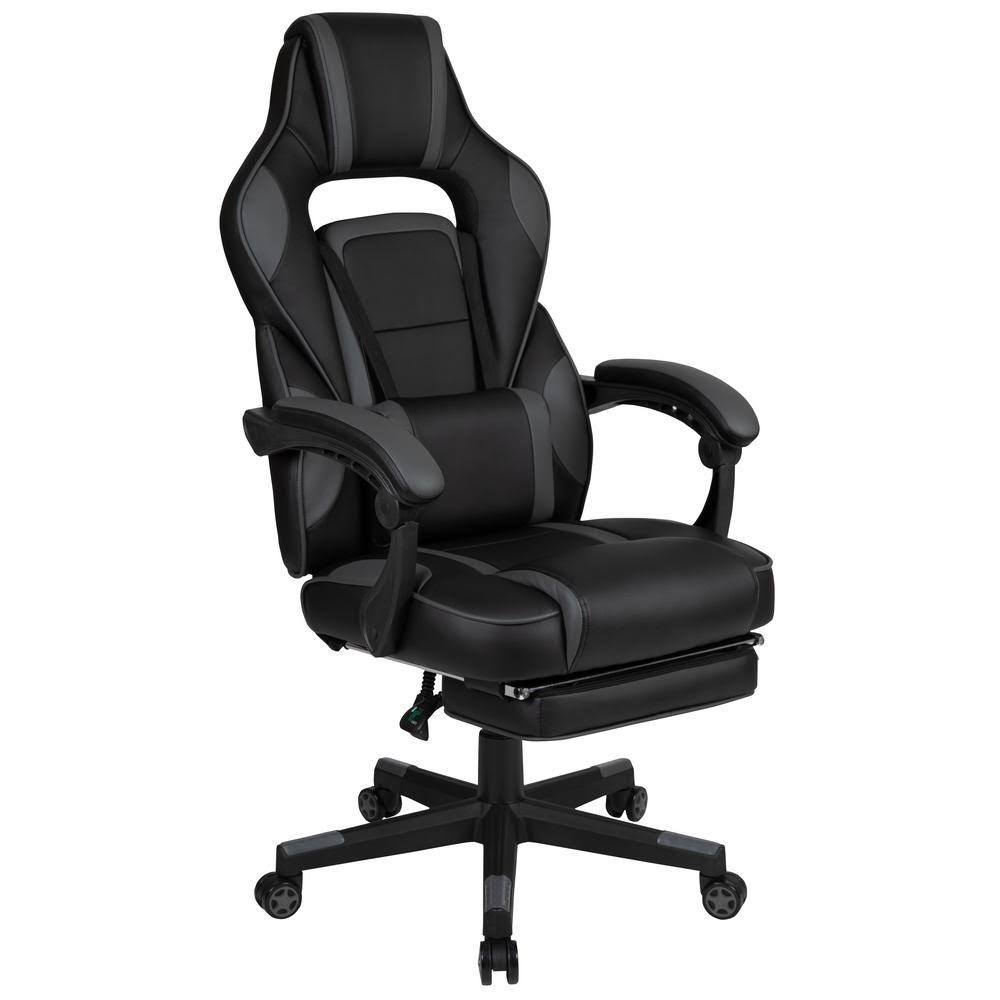 Black Faux Leather Gaming Chair with Adjustable Arms O97100