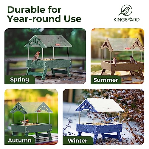 Brown Recycled Plastic Platform Bird Feeder, 5 LBS Large Capacity F338543