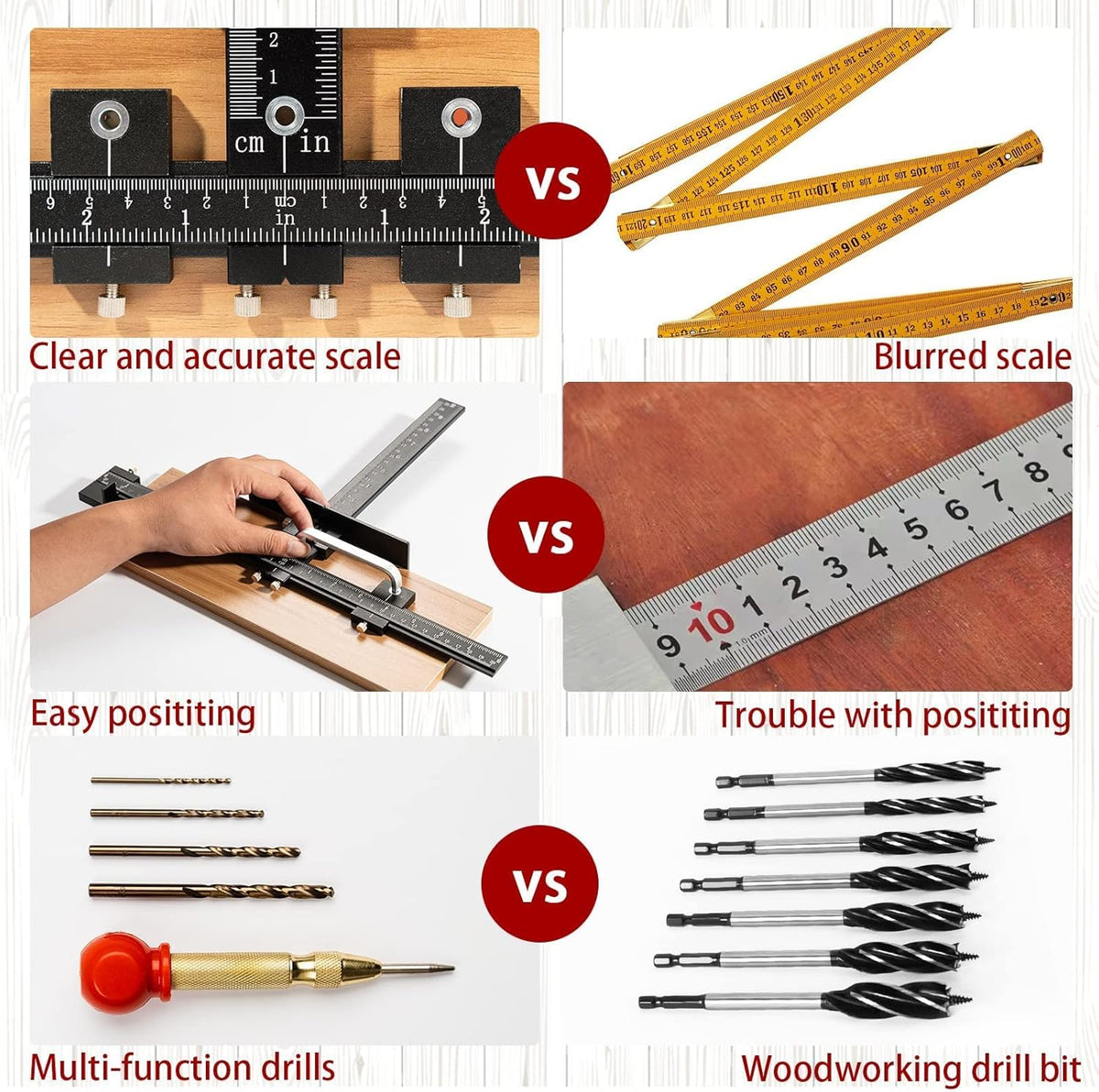 Aluminum Alloy Cabinet Handle Template Tool with Automatic Center Punch and 4 Drill Bits, Pack of 2 Z774922