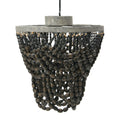 2-Tier Wood Bead Semi-Flush Mount Ceiling Light F122