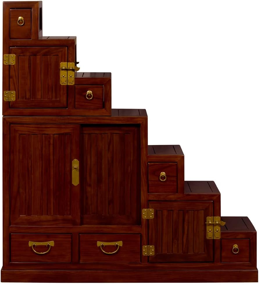 Mahogany Finish Asian Cabinet J23798