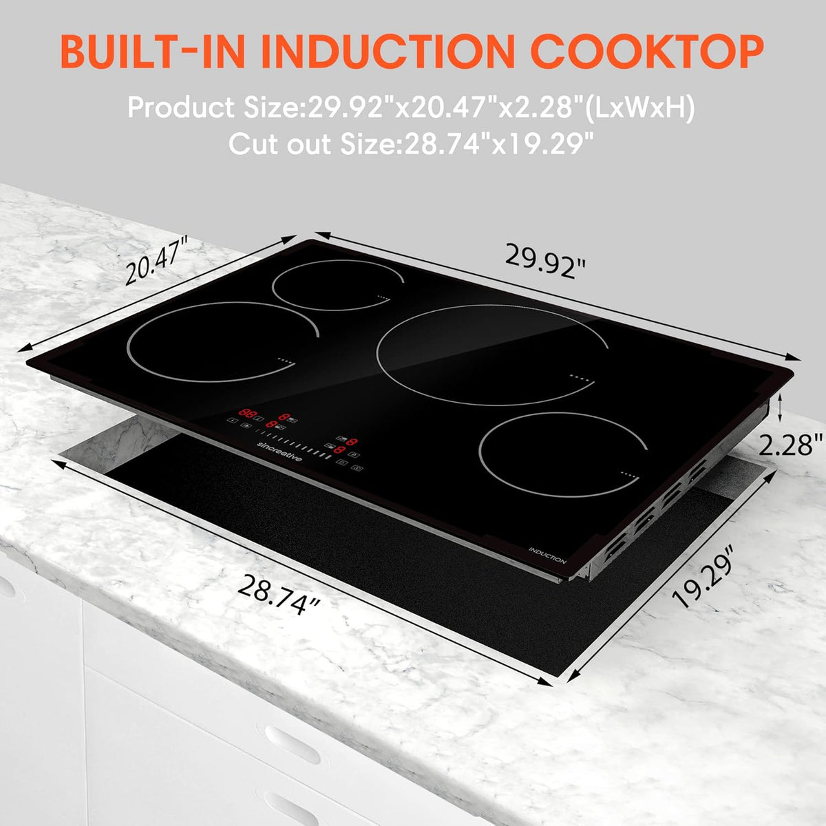 30 Inch 4 Burners Induction Cooktop with Timer W657217