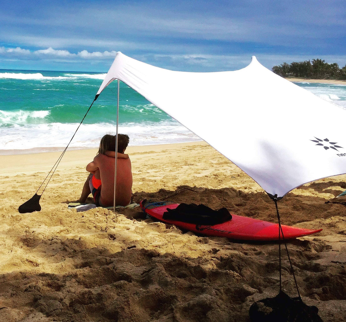 Beach Tent with Sand Anchor, Portable Canopy Sun Shelter, 7 x 7ft White E203531