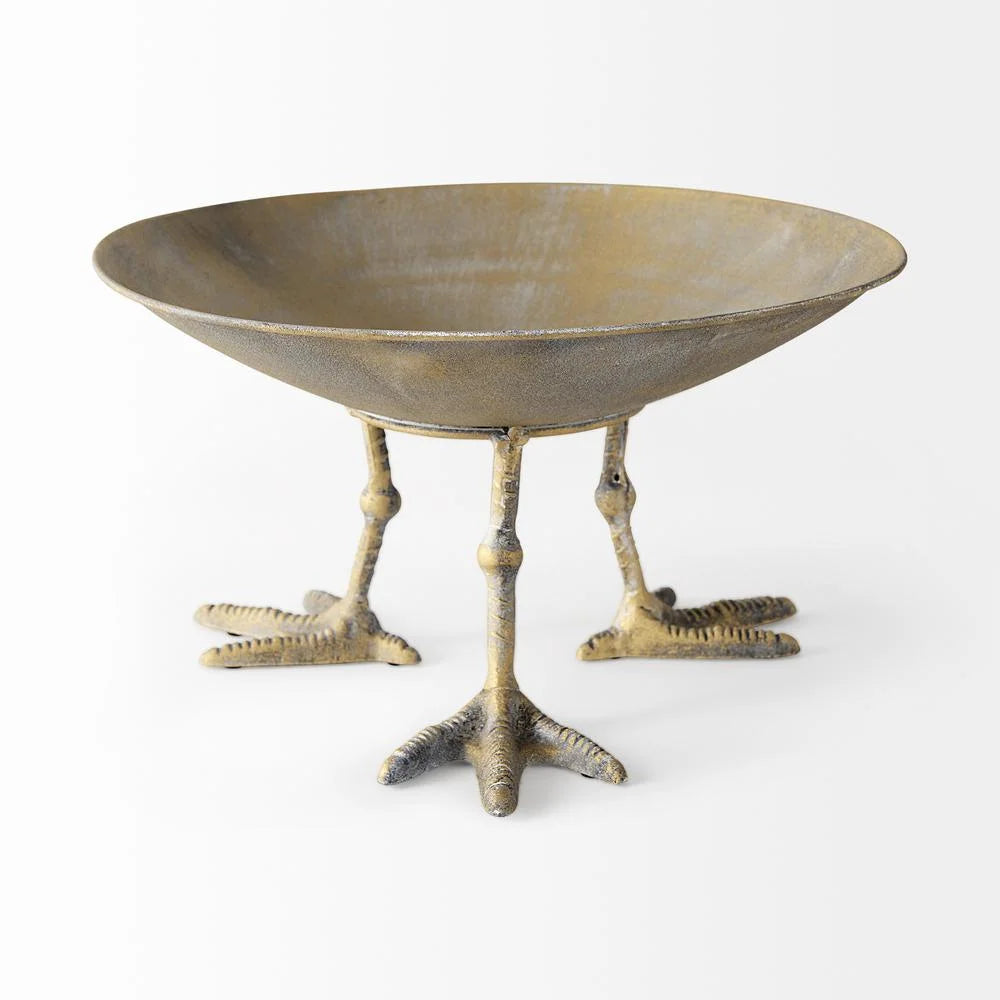 Antiqued Gold Webbed Feet Centerpiece Bowl R4494