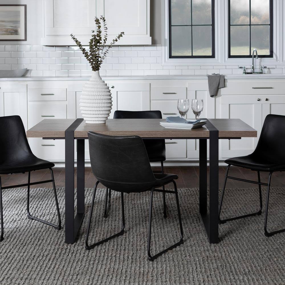 5-Piece Driftwood/Black Dining Set S83255