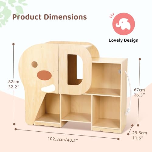 2-Tier Bookshelf and Toy Storage Organizer with Book Rack A692