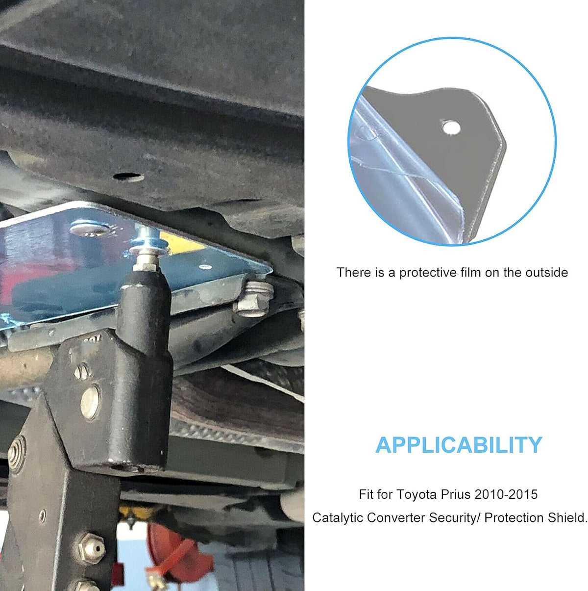 Catalytic Converter Protection Shield Aluminum Anti Theft Shield Car Security Silver A2367