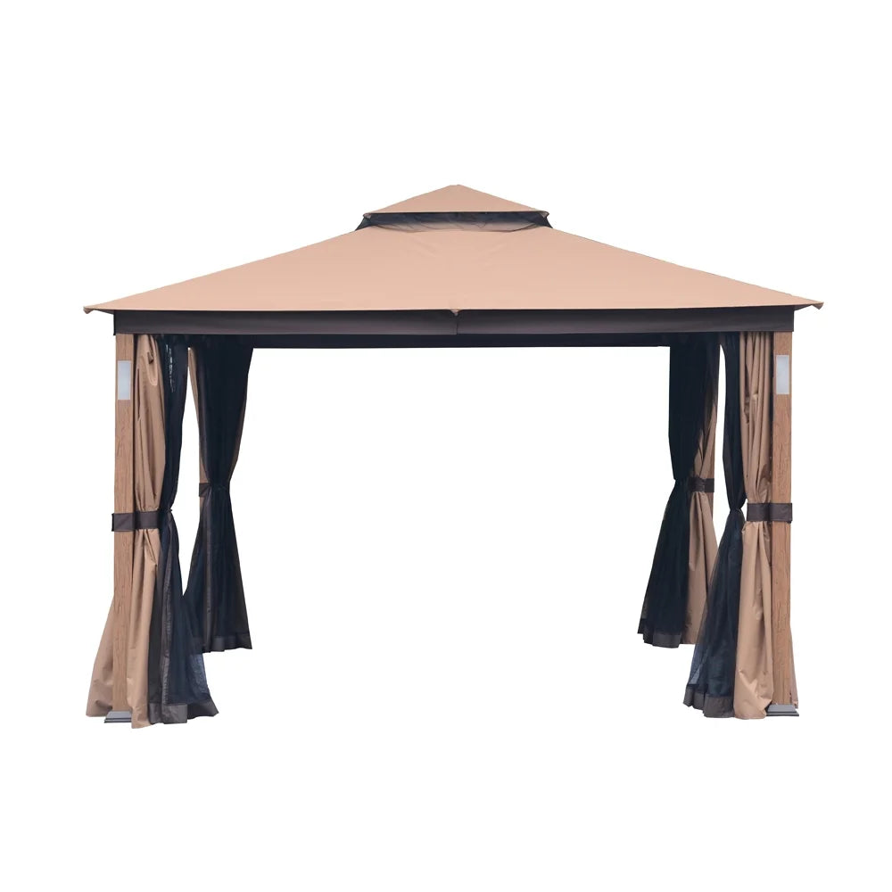 10x12 Gazebo Soft Top Canopy Tent with Mosquito Netting B49965