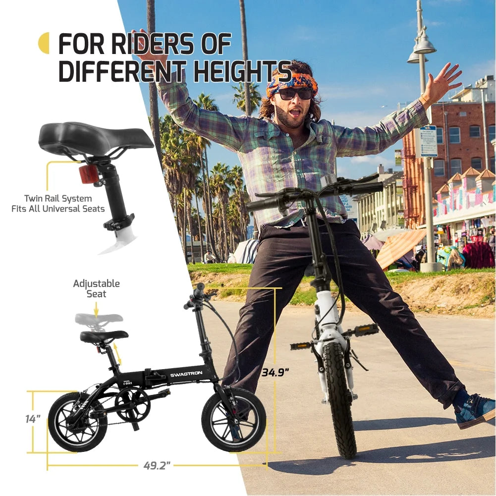 Lightweight Folding Electric Bike 14" 36V 250W with Pedals V627
