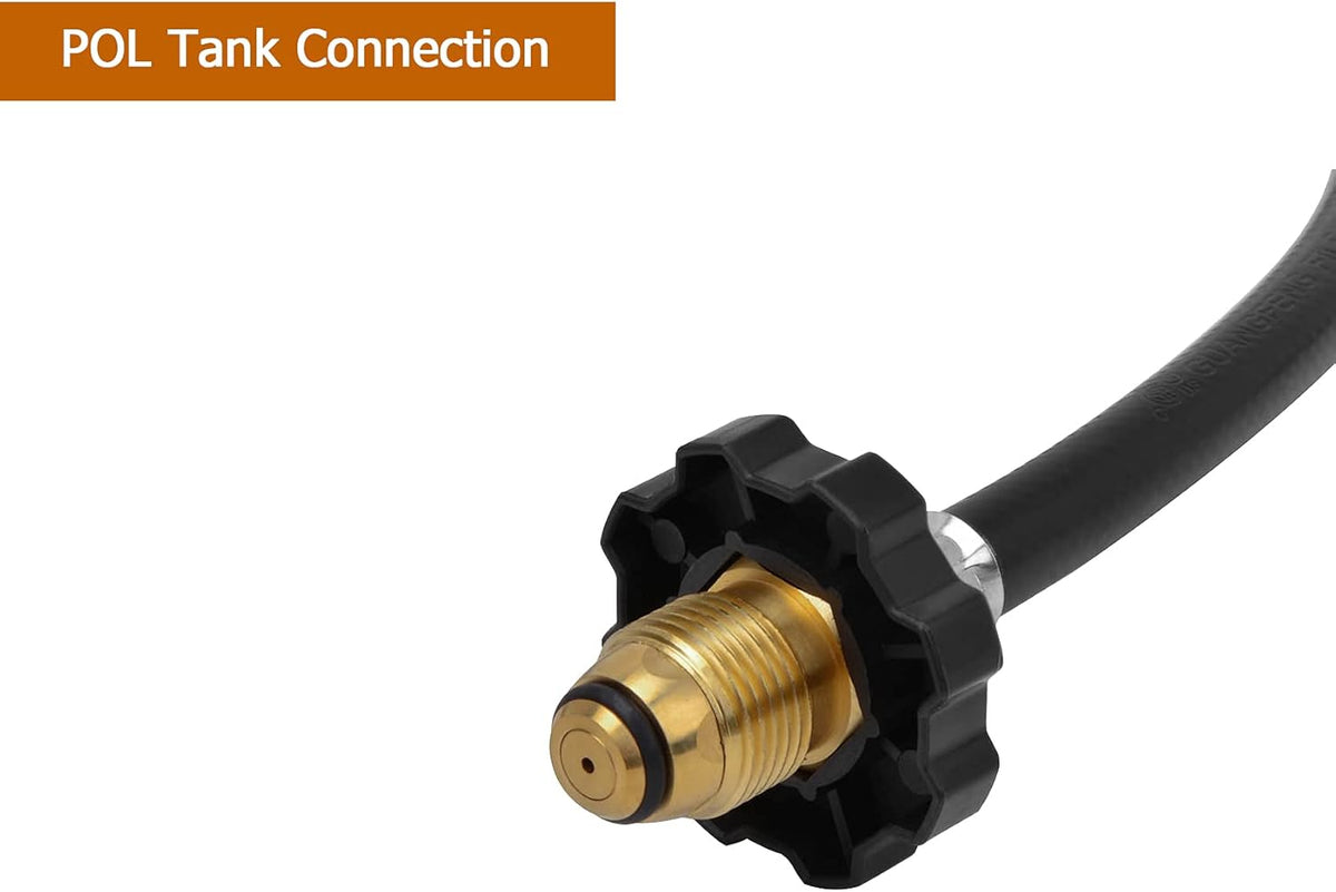 Vertical Two Stage Propane Regulator with 5Ft 1/4 NPT × POL Connection Propane Hose C152