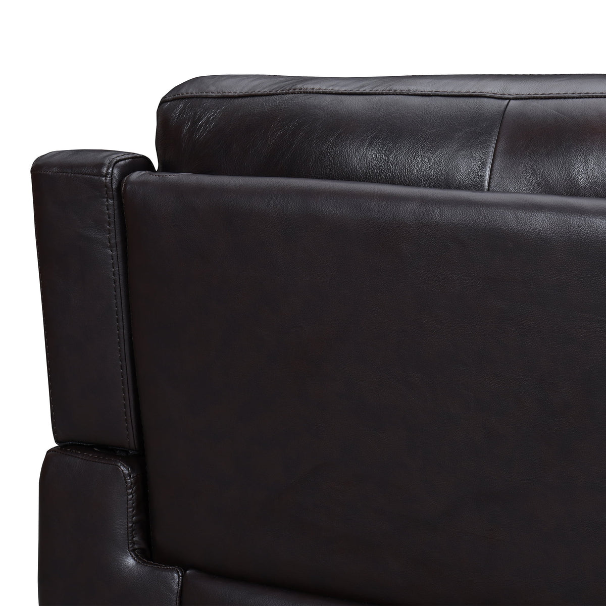 Brown Leather Power Recliner Loveseat with USB J8452