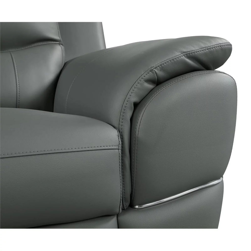 Gray Leather Upholstered Chair B2765