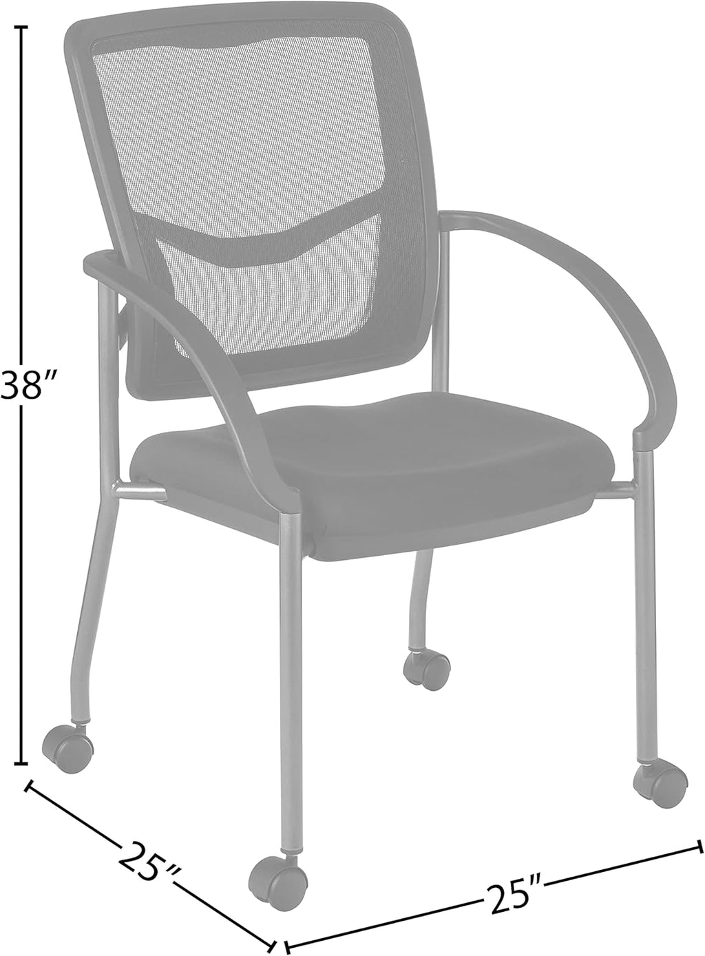 Black Stacking Visitors Chair with Casters I376528