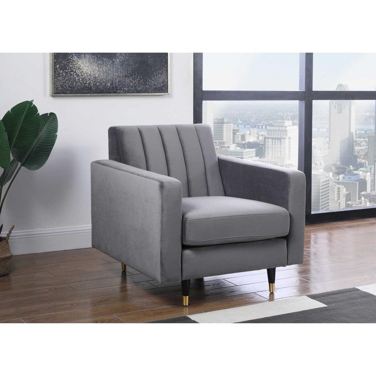 Olive Velvet Accent Chair D819