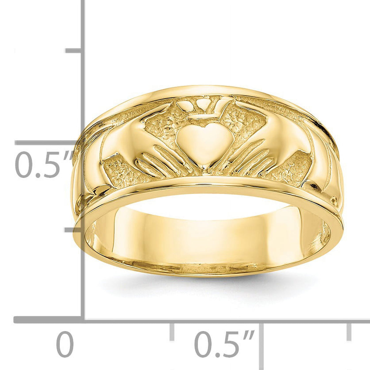 10K Yellow Gold Claddagh Ring I4180