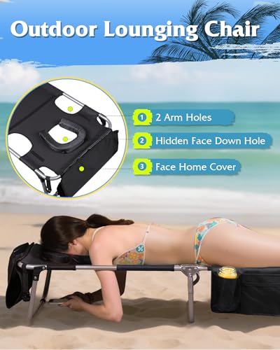 Silver Greige Portable Folding Camping Cot with Carry Bag K6413