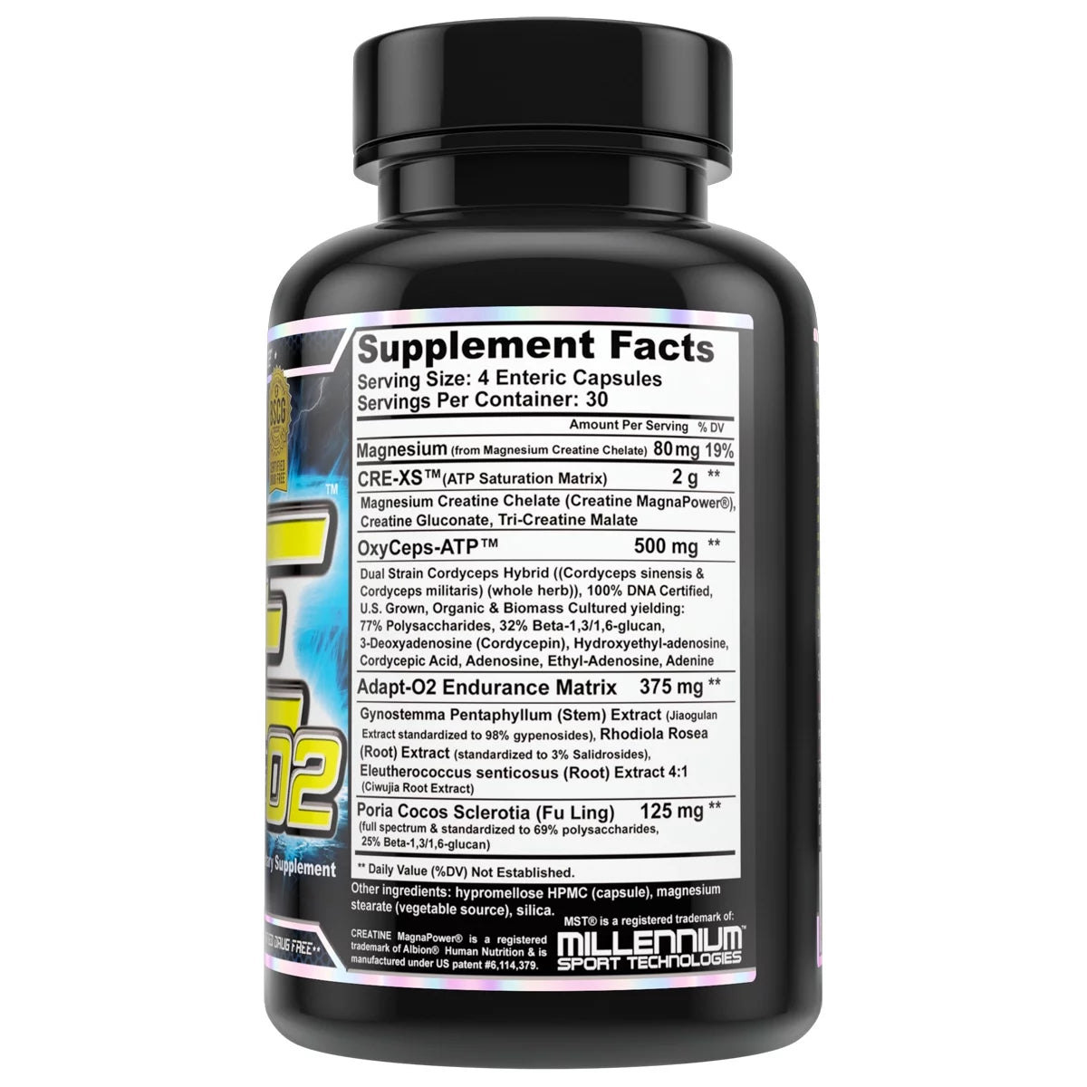 Enteric Coated Creatine Cordyceps Rhodiola Jiaogulan 120 Veggie Caps B159049