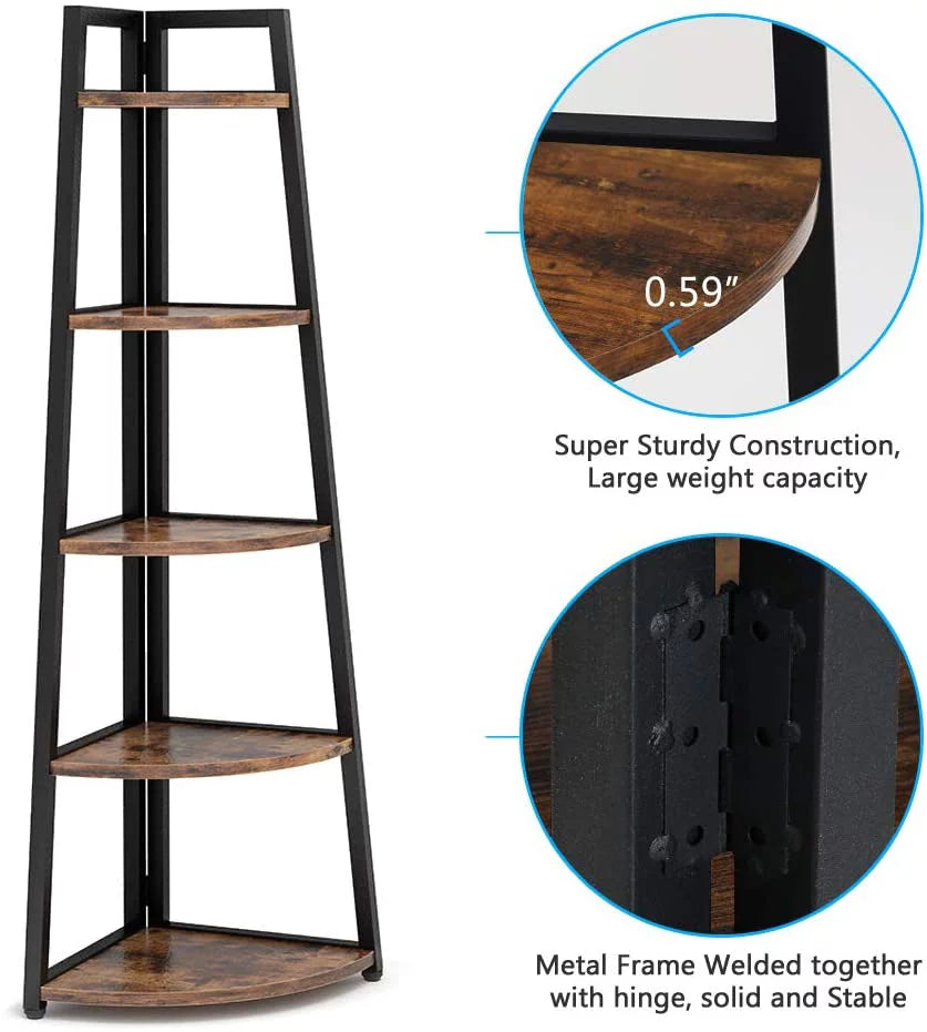 70 inch 5 Tier Corner Bookshelf F50030