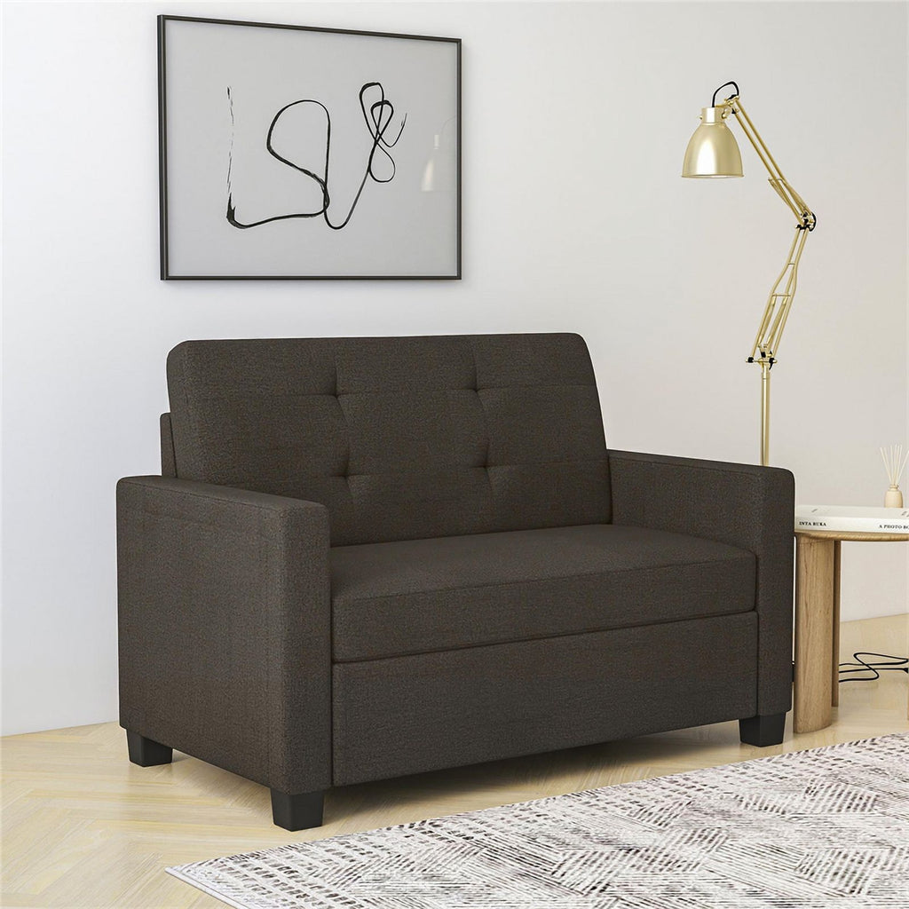 Gray Linen Loveseat Sleeper Sofa A332