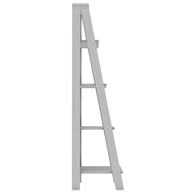 Gray 4-Shelf Wood Ladder Bookcase R673307