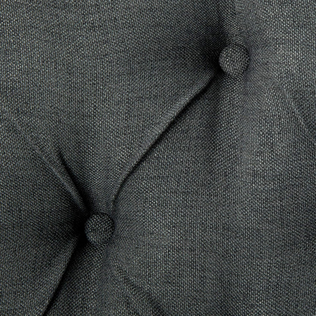 Queen Dark Gray Black Tufted Fabric Headboard N56187