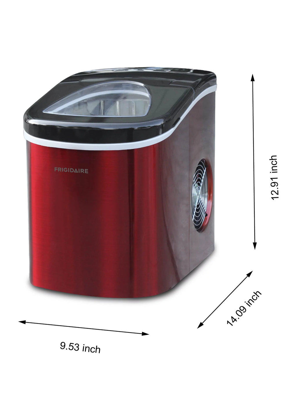 Countertop Ice Maker Red Stainless Steel E49371