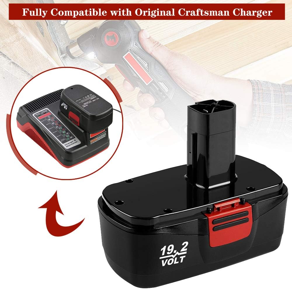 2 Pack 3600mAh Ni-Mh Replacement Battery for 19.2V Cordless Drill Batteries B3185